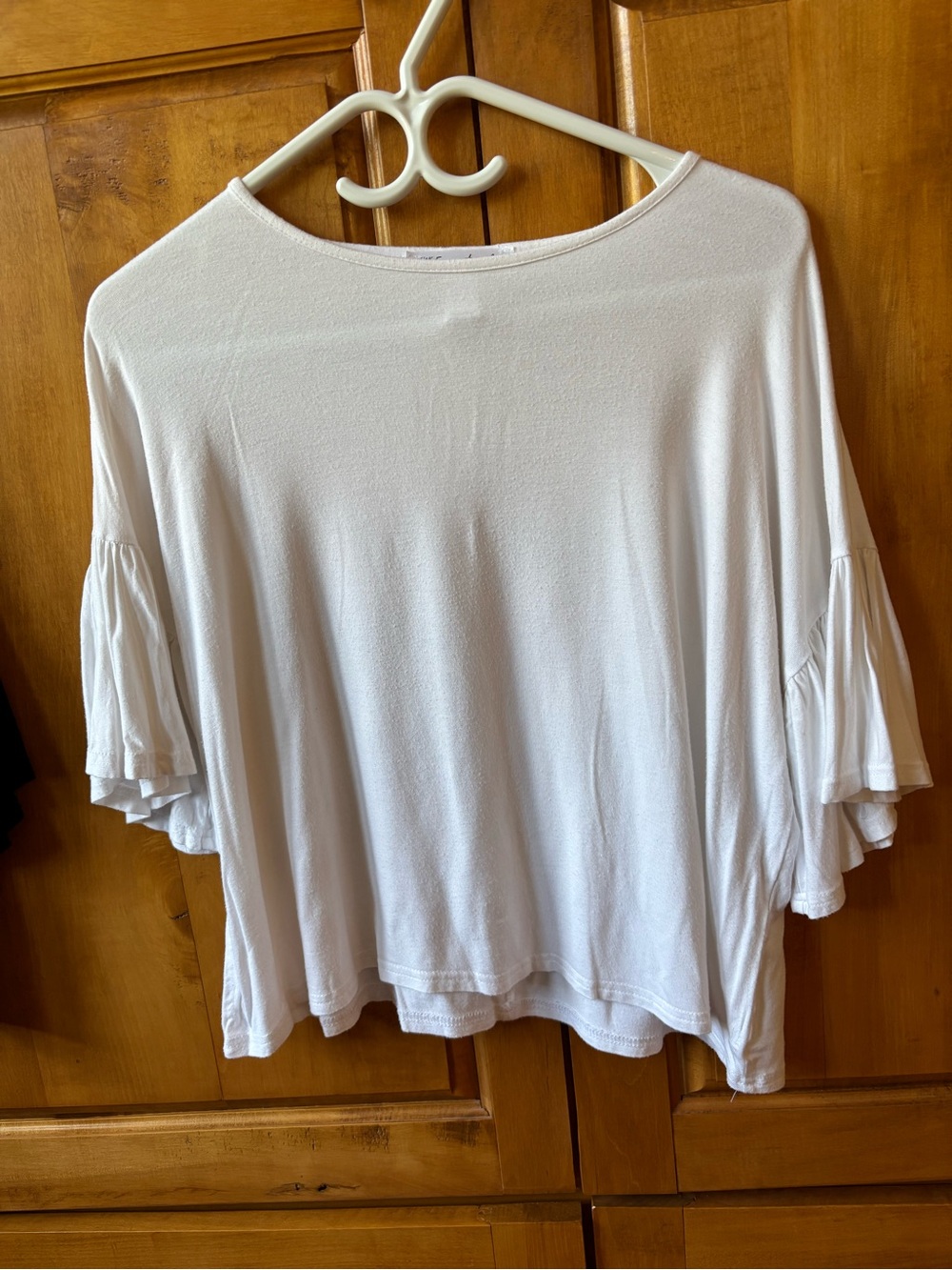 Essentials Cream Ruffle Sleeve Swing Tunic